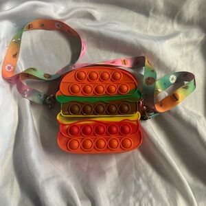 Colorful Burger Pop It Fidget Bag